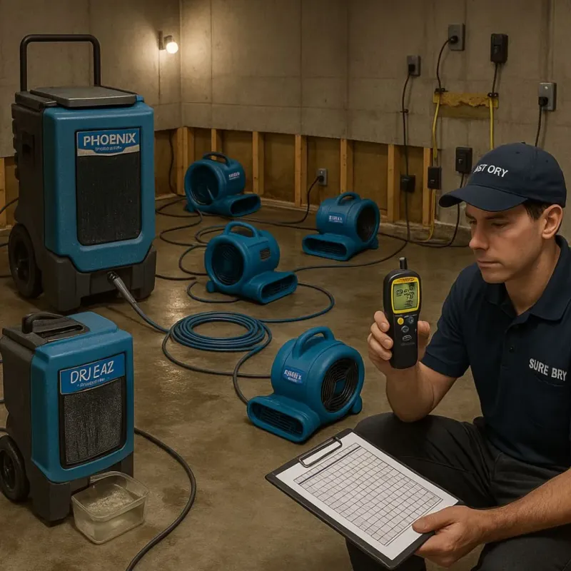 Structural Drying and Dehumidification process in Nescopeck, PA